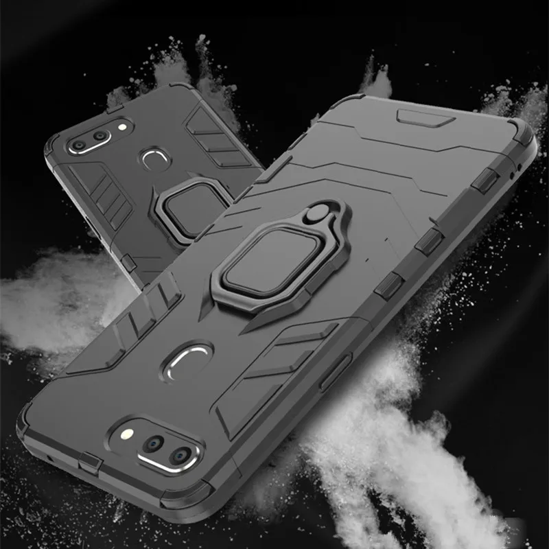 

Luxury Bracket Finger Ring Hard Plastic phone Cases For Huawei Y6 Prime 2018 Cover For Coque Huawei Y6 Prime 2018 Stand case