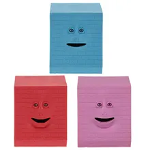 NEW Piggy Bank Kids Money Box Brick Face Bank Saving Sensor Facebank Face Coin Box Money