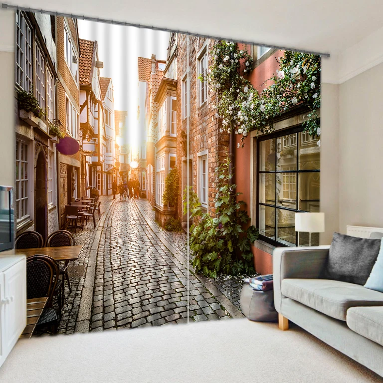 

Nature View City alley curtain digital photo printing