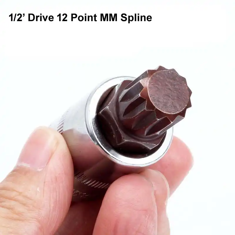 1pcs 78mm Length 1/2" Square Drive Torx Screwdriver Bits 12 Point