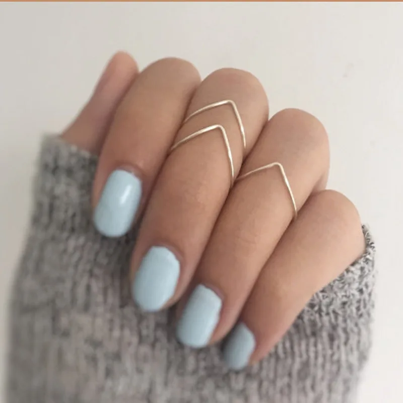 

3 Pcs/set Simple Adjustable Open Ring for Women Fingers Female Charms Jewelry Knuckle Gold Silver Rings Set Fashion Party Gifts