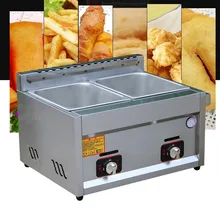 Commercial stainless steel fryer gas type chicken potato two basket deep fryers ZF
