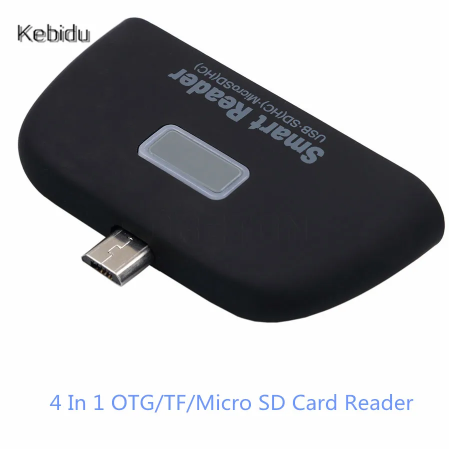 Kebidu 4 в 1 OTG/TF/Micro SD Card Reader USB 2,0 карты адаптер с микро USB Порты и разъёмы для Android-смартфон
