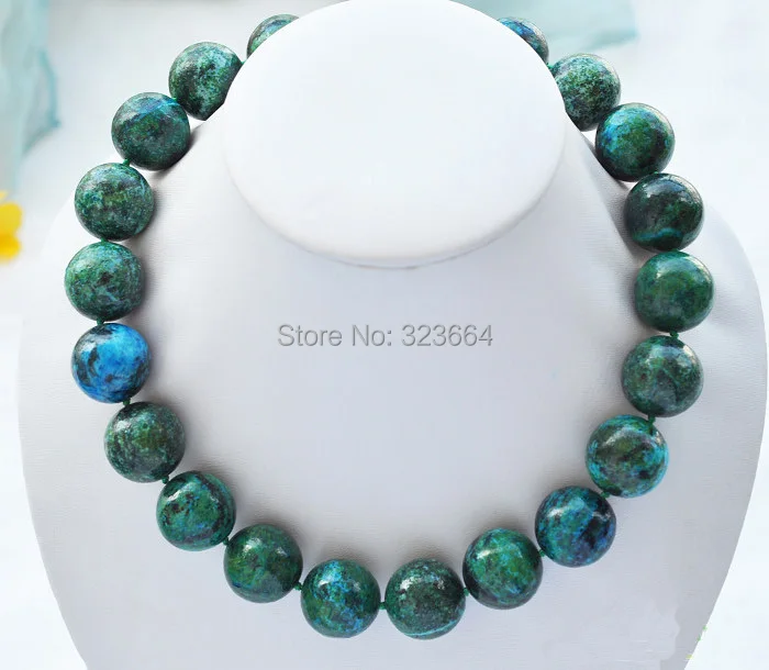 18&quot 14mm nature round green Malachite bead necklace | Украшения и аксессуары