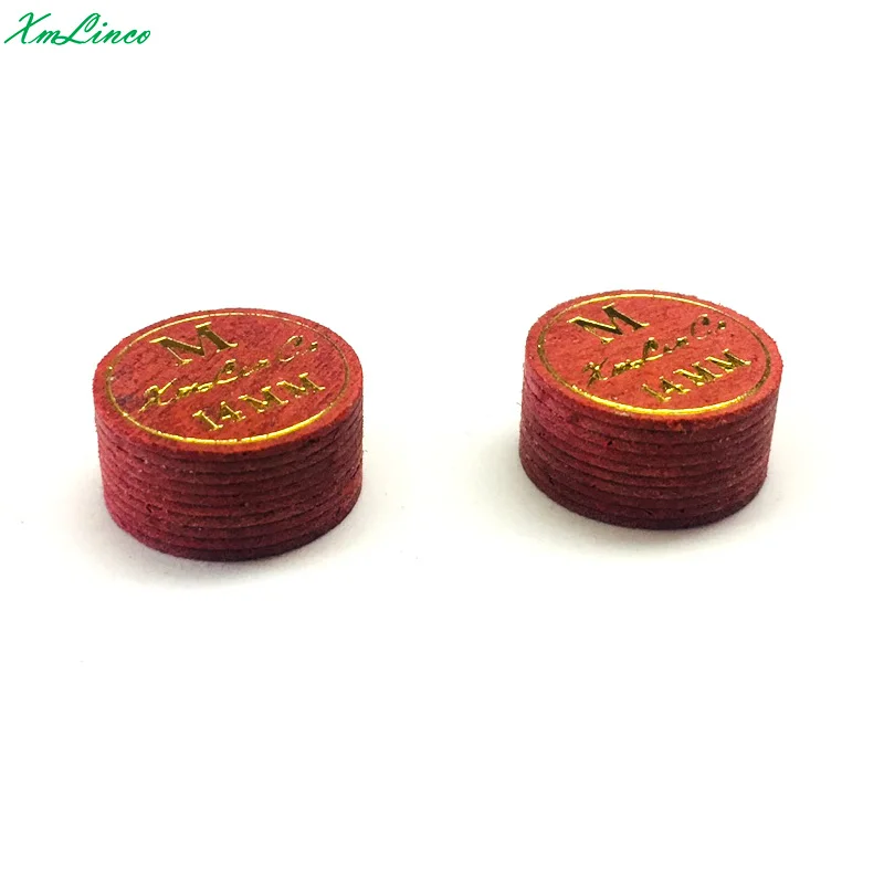 

3pc Xmlinco 14mm 10 layers burgundy color SS, S,M,H made in Japan leather billiard pool cue tips promotion
