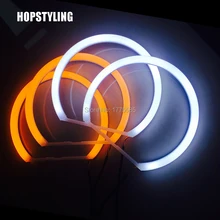 Hopstyling стайлинга автомобилей двойной белый цвет желтый 4×131 мм halo led Кольца для BMW E36 E38 E39 E46 ангел глаз лампа 240 светодиодов чипы