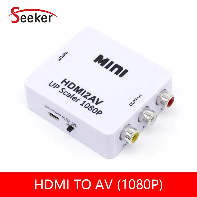 10 шт./лот HDMI К AV RCA конвертер Composite HD до масштабирования 1080 P HDMI к RCA AV Video Converter адаптер полный HDMI2AV для HD ТВ