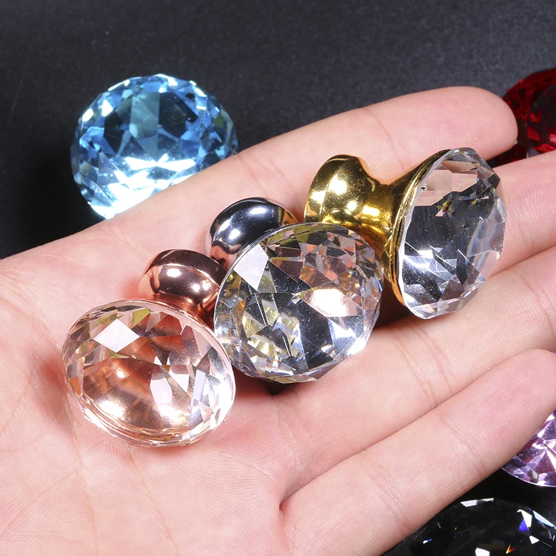 Diamond Crystal Glass Knobs Cupboard Pulls Drawer Knobs  (1)