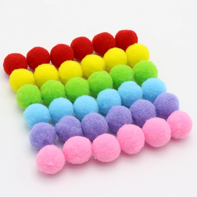 

10mm/15mm/20mm/25mm Pompom Fur Ball Plush Ball Handmade Diy Material Early Learning Creative Handmade Hair Ball J0603