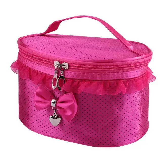 Hot sale cosmetic bag colorful dot makeup bag travel storage bags portable cosmetic bag for