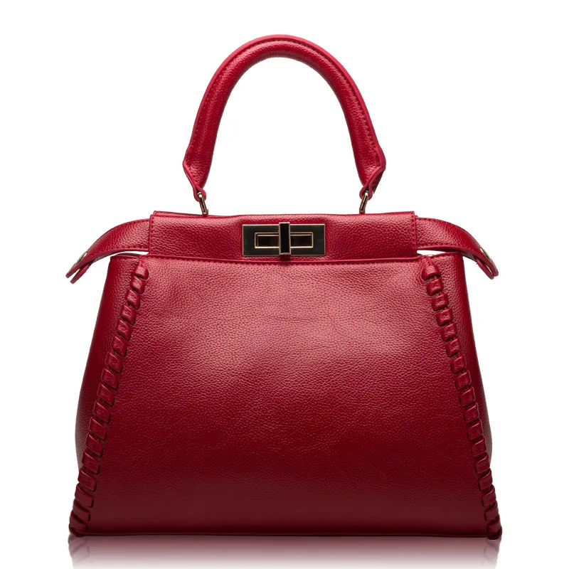2018 autumn and winter leather handbags Europe and the United States fashion leather bag ladies shoulder bag shoulder bag