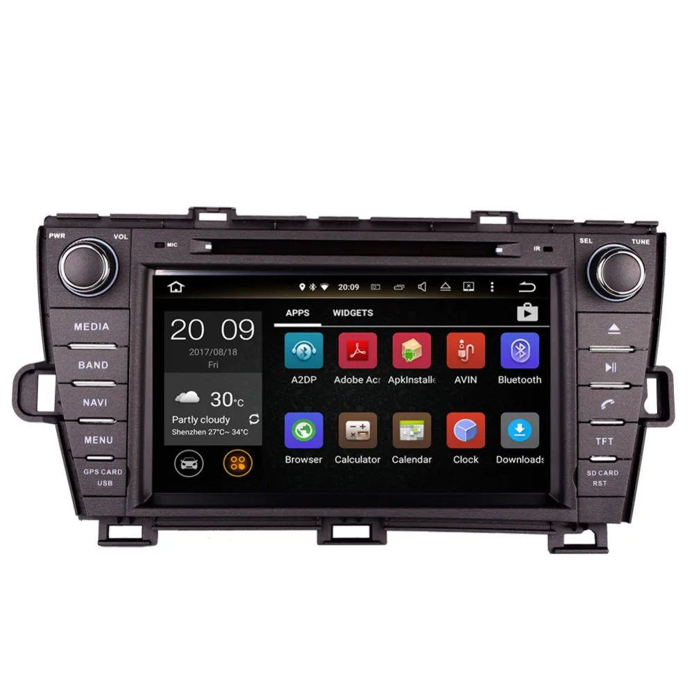 Sale Android 8.0 Octa Core 4GB RAM Car GPS Navigation Radio Stereo For Toyota Prius 2009- Right Hand Driving DVD Multimedia Player 5
