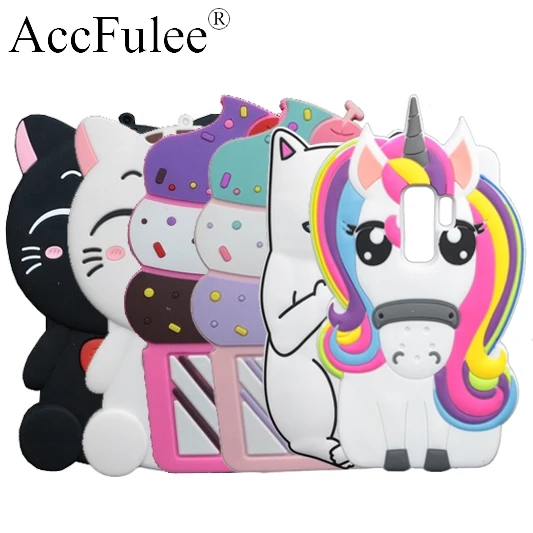 

3D Cartoon Stitch Case For Samsung Galaxy S9 Plus S9+ G965D G965U G965F Soft Rabbit Horse Cover Ice Cream Phone Shell