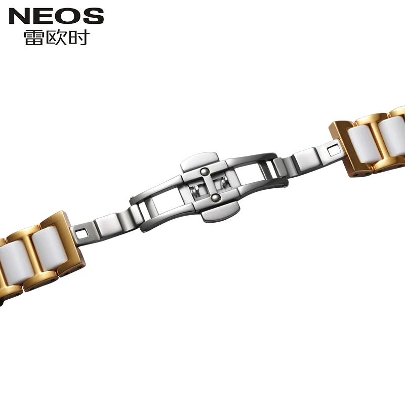 NEOS фон для фото с изображением кожаного часы керамическим браслетом модные