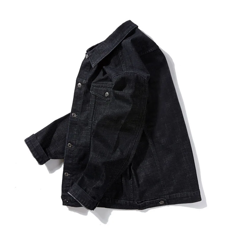 Plus large size increase men's fashion jacket new casual loose shirt handsome black denim jacket men's large size 2XL-6XL Plus large size increase men's fashion jacket new casual loose shirt handsome black denim jacket men's large size 2XL-6XL