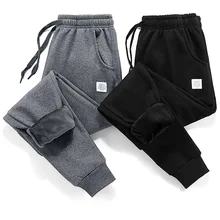 Thick Fleece Jogger Mens Pants Cotton Trousers Male Winter Warm Velvet Sweatpants Tracksuit Joggers Autumn Winter M-4XL