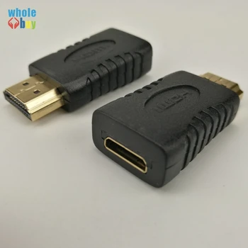 

100pcs/lot HDMI Adapter Mini HDMI Female To HDMI Male Adapter Converter Gold Plated Connector Cable for HDTV 1080P Xbox 360