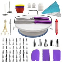 106pcs Cake Turntable Set Multi-function Cake Decorating Kit Pastry Tube Fondant Tool Kitchen Dessert Baking Pastry Supplies