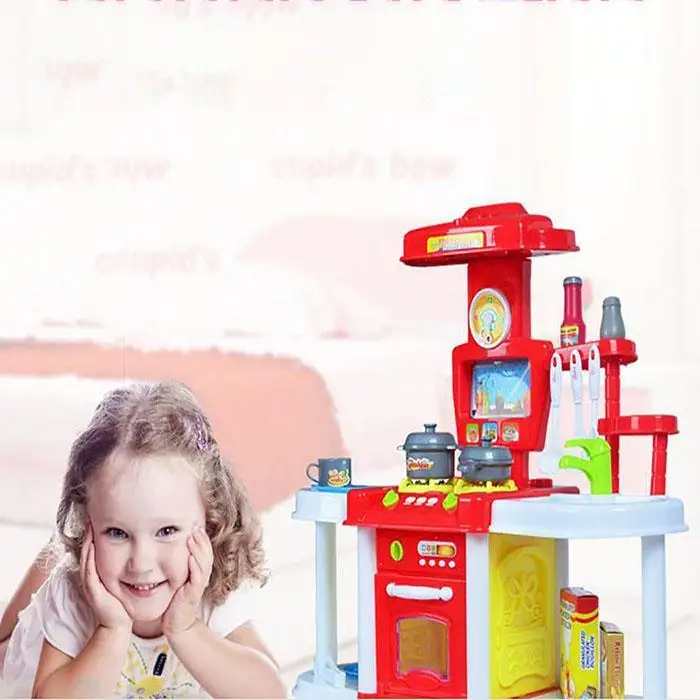 Набор кухонных принадлежностей детский звуковой светильник 0,64 кг кухонная игрушка красный, розовый свыше 3 лет