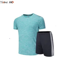HOWE AO женский костюм для йоги спортивная футболка+ шорты костюм Для Бега Фитнес Спортивная одежда тренировочный костюм женский