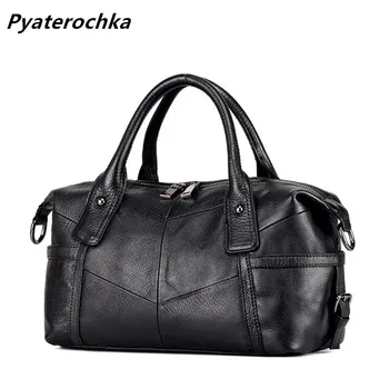 

Pyaterochka Women Genuine Leather Handbags Boston Shoulder Bag Fashion Bags Female Real Leather Crossbody Handbag Luxury Totes