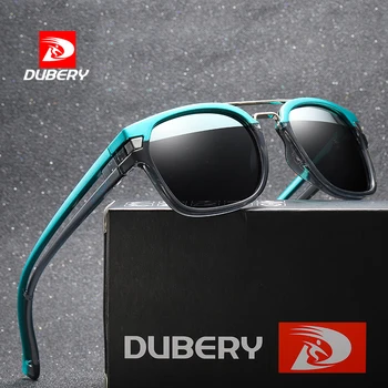 

DUBERY Polarized Sunglasses Men Vintage Brand Design Sun Glasses For Women Square Shades Driving Black Retro Protection UV400