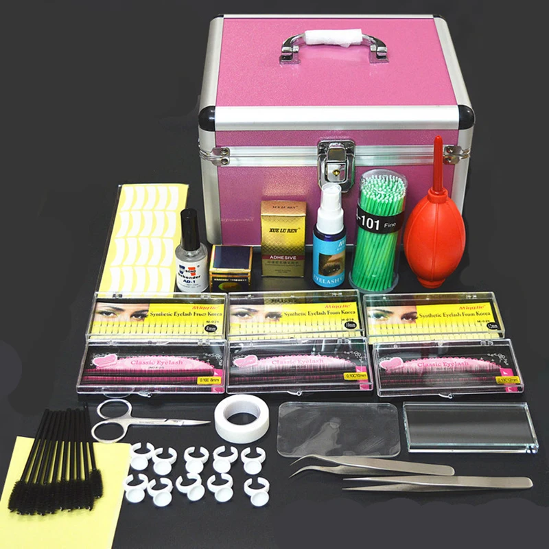

1 Set Professional Portable Eyelashes Extension Kit Beauty Grafting Eyelash with Box Case for Beauty Salon Makeup