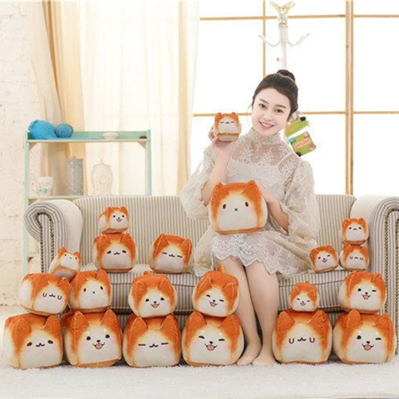

16cm Cute Cat Plush Stuffed Toys Soft Bread Shape Cat Pillow Birthday Gift Cushion Doll Kawaii Plush Toys