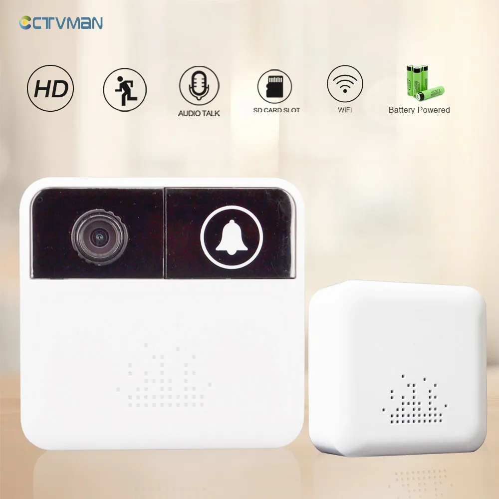 CTVMAN беспроводной дверной звонок WIFI мини камера HD 720 p видео домофонный дверной звонок Сигнализация домашние интеркомы видео двери