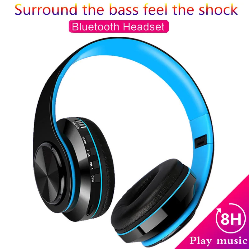 

HIFI Stereo Earphones Bluetooth Headphone Music Headset FM Spport SD Card With Mic For Mobile Phone Xiaomi iphone Sumsamg Tablet