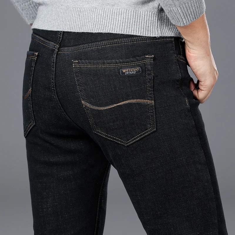 Winter Jeans Men Warm Men'S Black Classic Jean Homme Vaqueros Pantalones Hombre Pants Spijkerbroeken Slim Straight Designer
