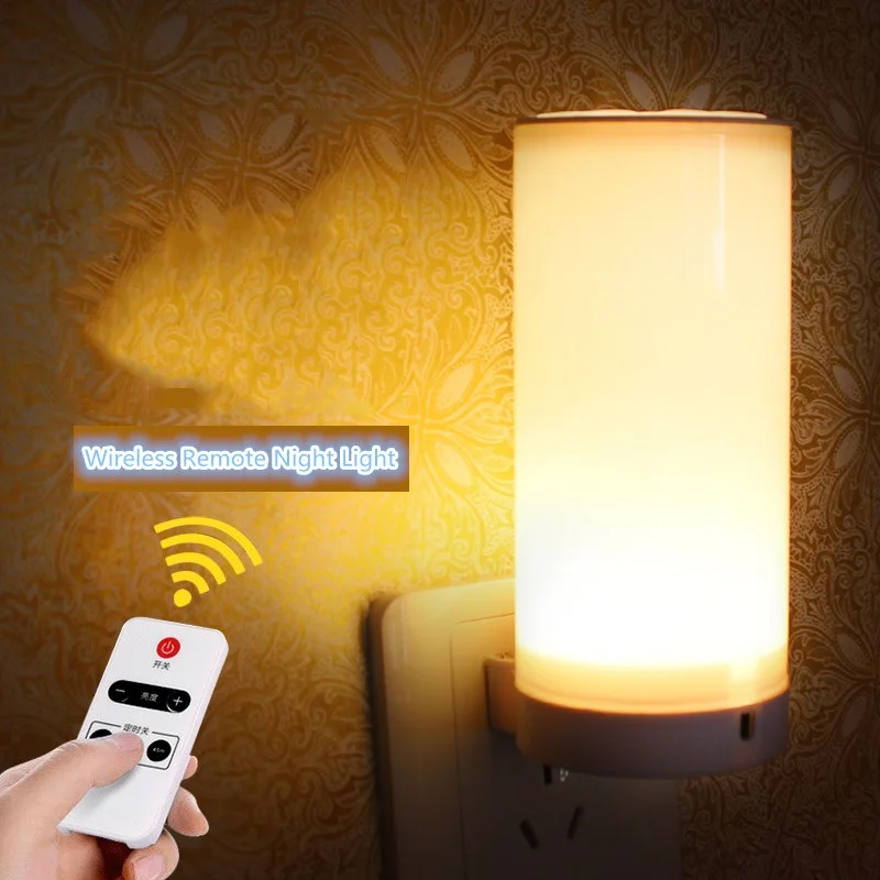 

Wireless Remote Control LED Small Night Lights With Plug Color Changeable Wall Sleep Lamps Bedside Bedroom Baby Feeding Luminary
