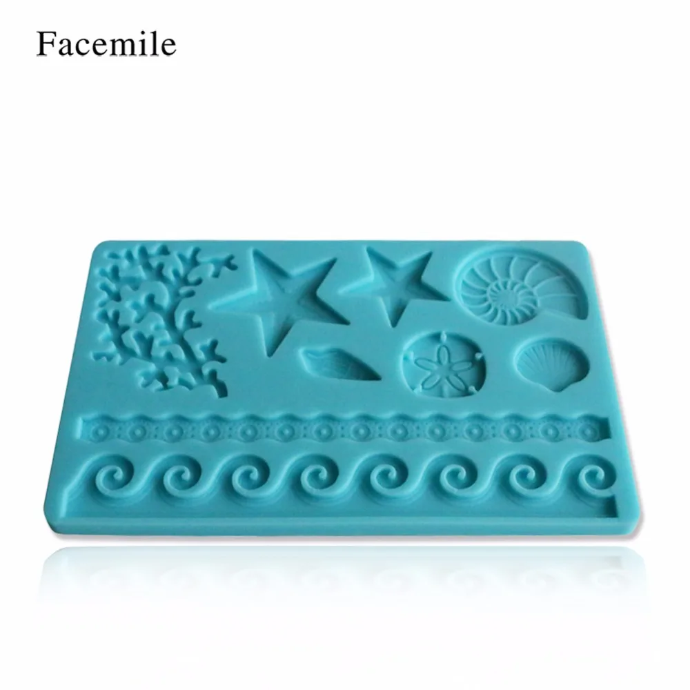 

2015 New Arrival Fondant Cake Decorated Stars DIY Coral Starfish Shell Mold 04009 Gift
