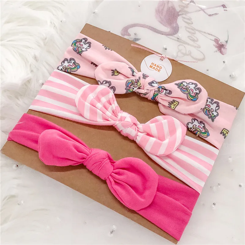 3Pc/Set Baby Headband For Girls Flower Rabbit Ear Baby Big Bows Turban Baby Hair Accessories For Children Girl Hairband