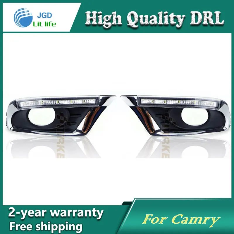 12 В 6000 К светодиодный DRL Дневной ходовой светильник чехол для Toyota Camry 2009-2011 противотуманная фара рамка противотуманный светильник для автомобиля