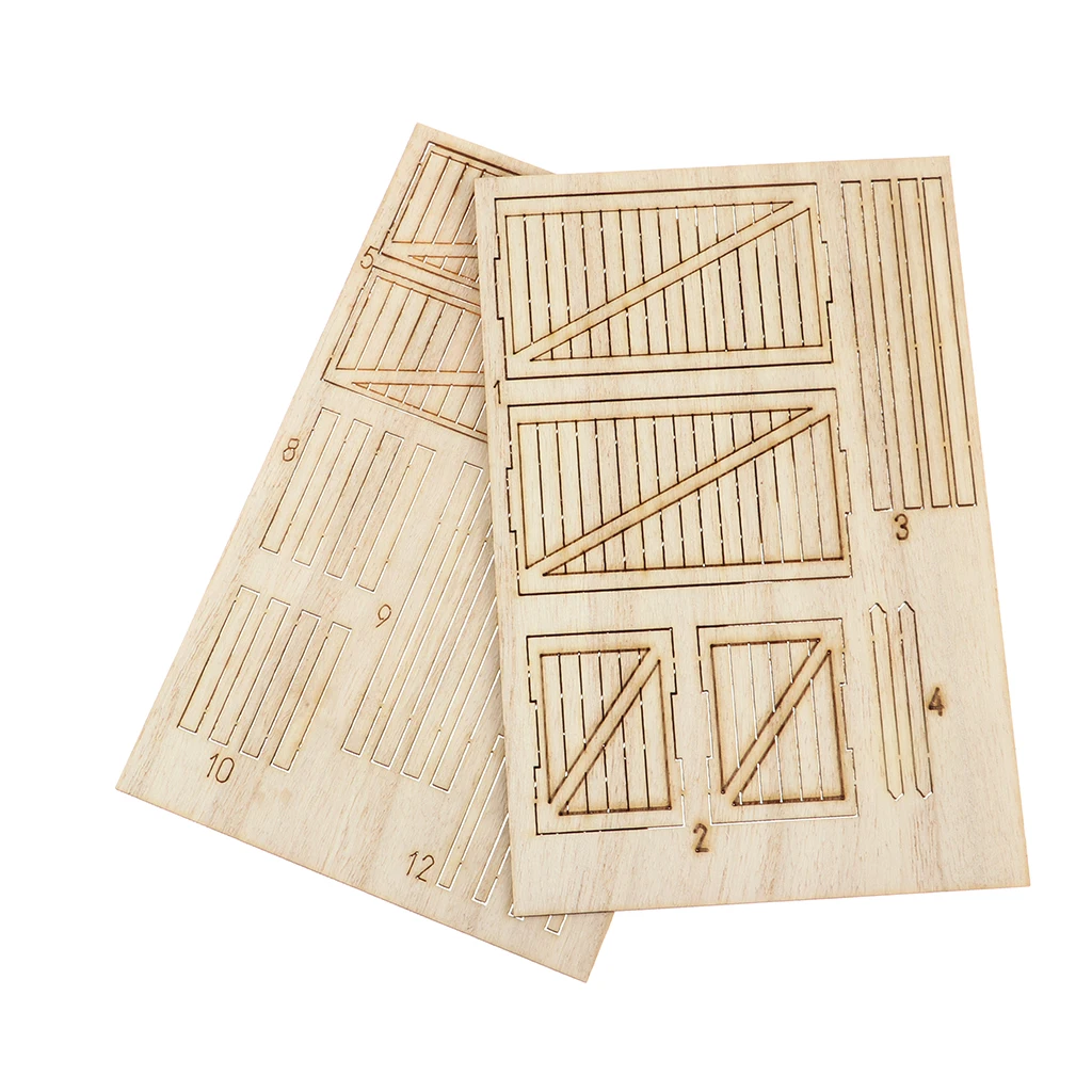 2pcs 1:35 Soldier Wooden Box Model Military Scene Building DIY Unassembled Parts