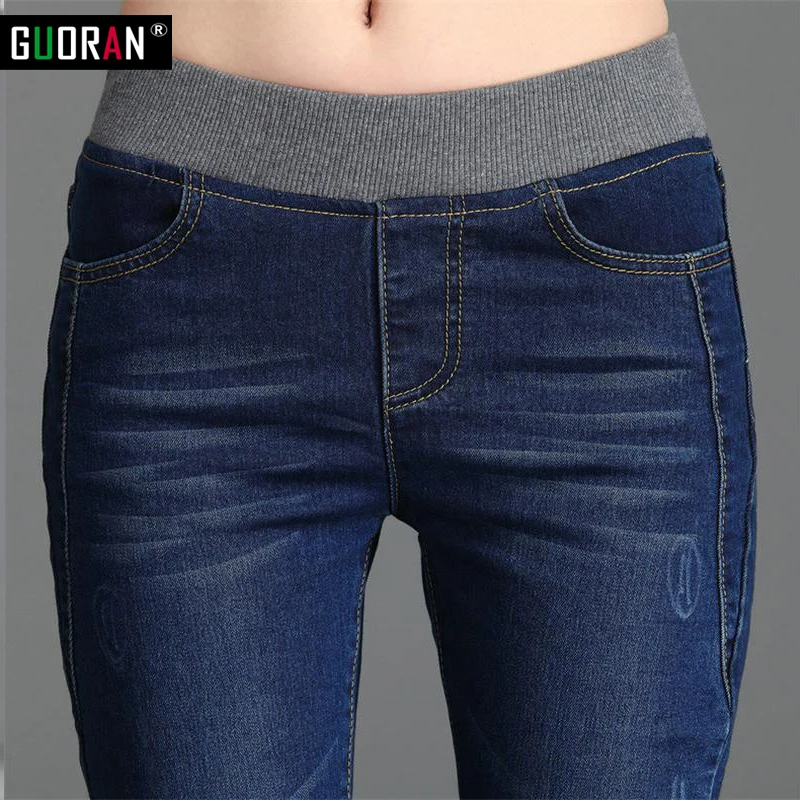 Кашемировые зимние теплые джинсы для женщин с высокой талией, синие джинсы для девочек, тянущиеся обтягивающие джинсы с эластичной резинкой на талии, большие размеры 26-34