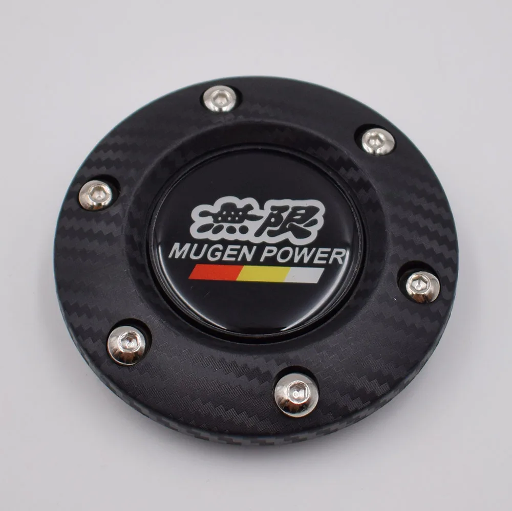 

Car Styling Black Mugen Racing Car Steering Wheel Horn Button + Carbon Fiber Edge For Honda