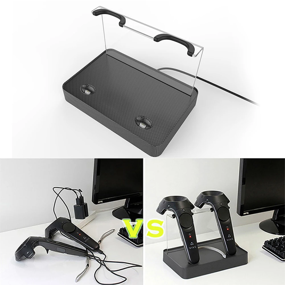 

Wireless Dual Charger Desktop Portable Storage Station Firmware Holder Charging Stand VR Magnetic For HTC Controller