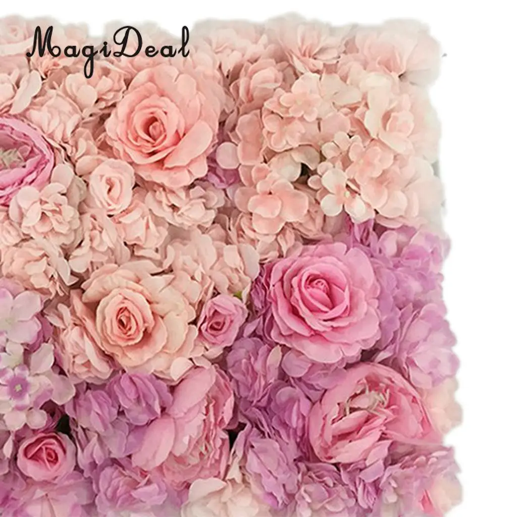 Artificial Flower Roses Wall Panel Wedding Stage Backdrop Home Shop Window Decorative Forals 7 Colors Pick