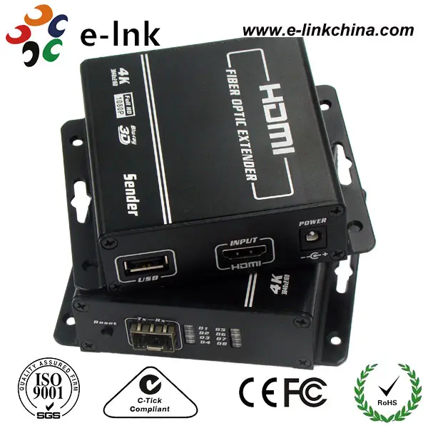

4K HDMI KVM Fiber Optic Extender with Keyboard and Mouse USB Port