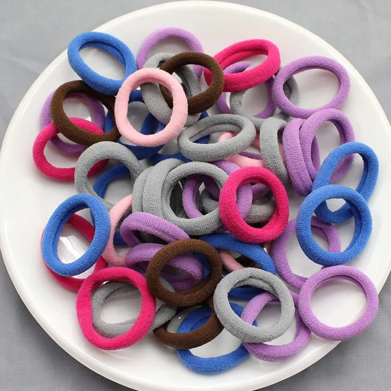 3 см 40 шт./лот Детская волос зажим, аксессуар для волос scrunchies резинки для волос аксессуары для девочек и повязка на голову резинка для волос - Цвет: Красный