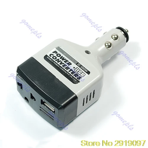 Новое поступление 1 шт. автомобильный адаптер для автомобильного зарядного устройства DC 12 В в AC конвертер 220 В зарядное устройство с USB поддержка прямых поставок