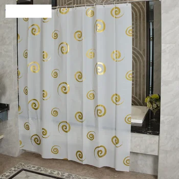 

Modern Wave waterproof mildew gold Annual ring thickening toilet cloth heavier sinker hook bathroom shower curtain M469