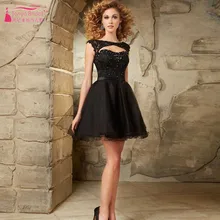 Schwarze Kurze Mini Homecoming Kleid billig graduation-kleid Kurzarm Backless abschlussball heimkehr kleider vestido de formatura Z135