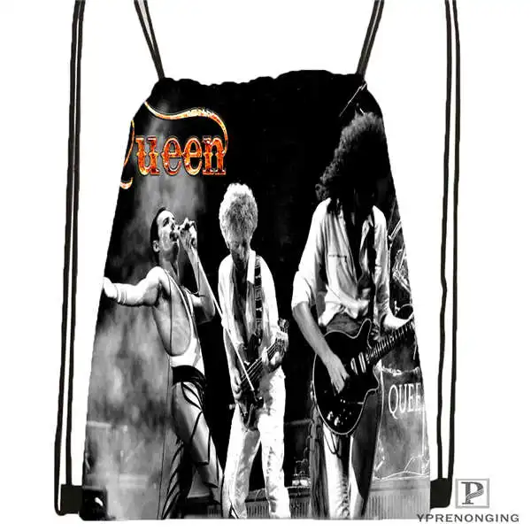 Drawstring Backpack Пользовательские queen группа@ 01 Drawstring сумка-рюкзак милый рюкзак дети сумка(черный назад) 31x40 см#180611-01-05 - Цвет: Drawstring Backpack