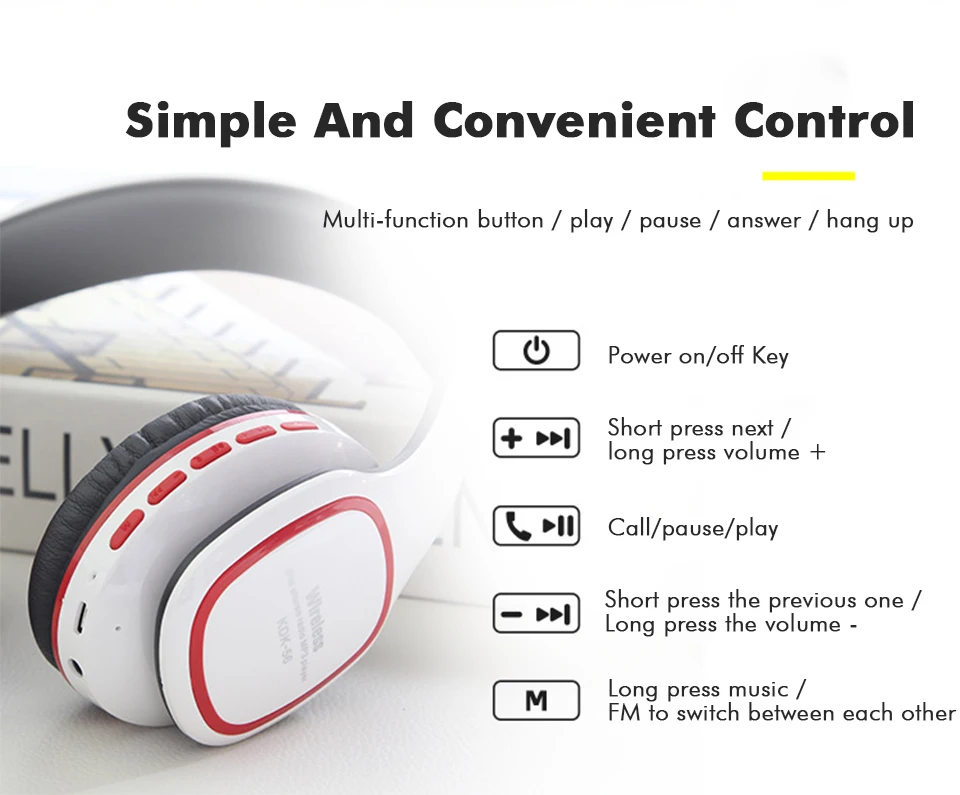 Sport bluetooth headphone noise cancelling wireless headphones handsfree bluetooth headphone with mic sd tf card slot fm radio (12)