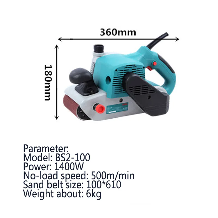 Портативный песочный пояс машина BS2-100/BS6-100 Деревообработка металла полировки наждачной бумаги машина, измельчитель 220 В