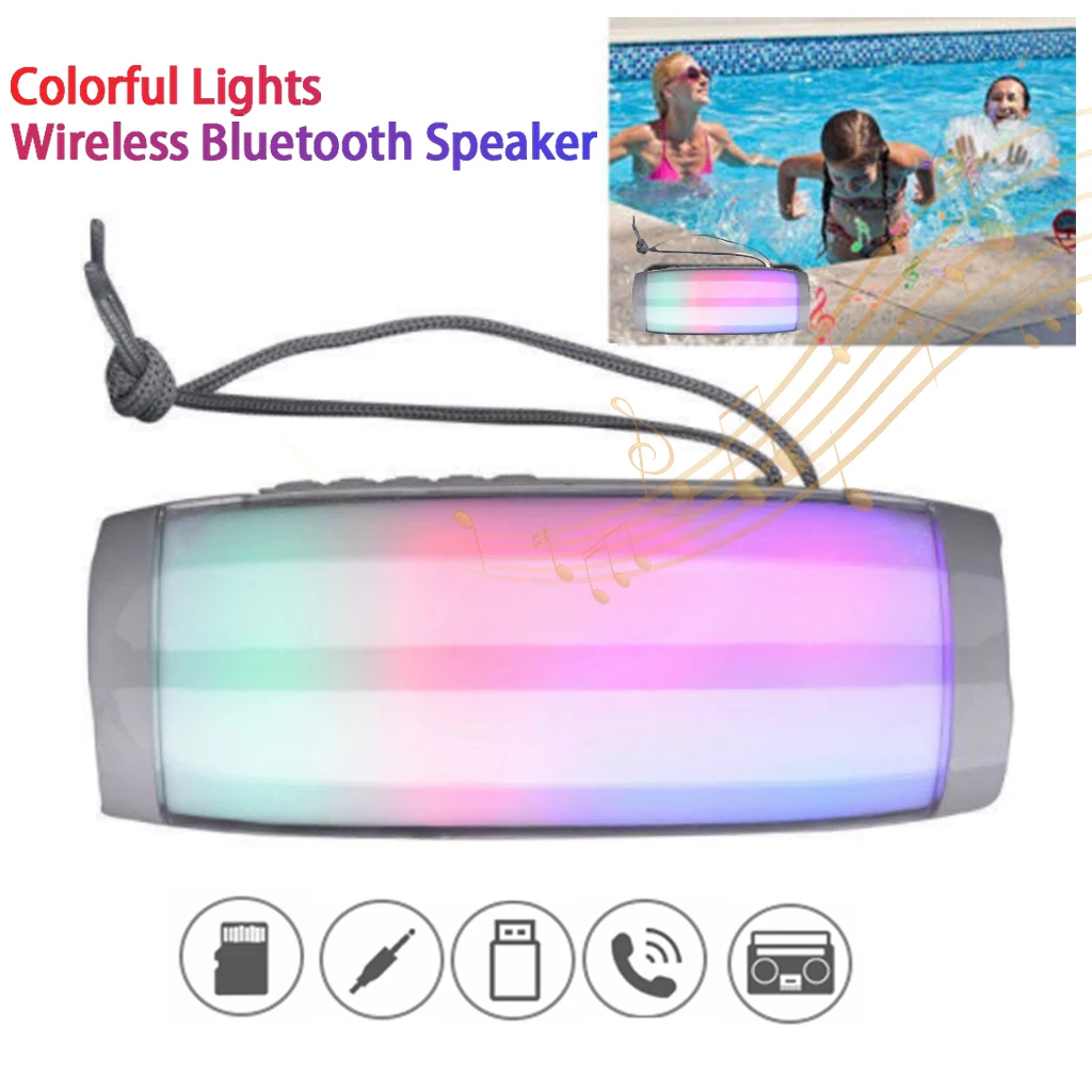 

TG157 Bluetooth Speaker Portable LED Wireless Column Waterproof Radio Sound Bar Boom Box FM Radio Subwoofer Sound Box 1200 MAh