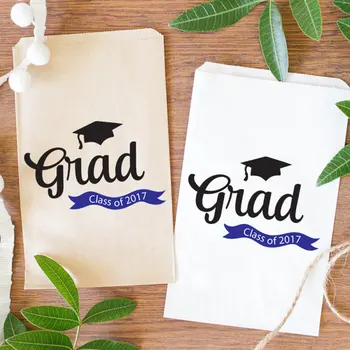 

custom Graduation class of 2017 2018 popcorn candy Buffet lolly bags back to school Bakery Cookie donut gift Favors packets